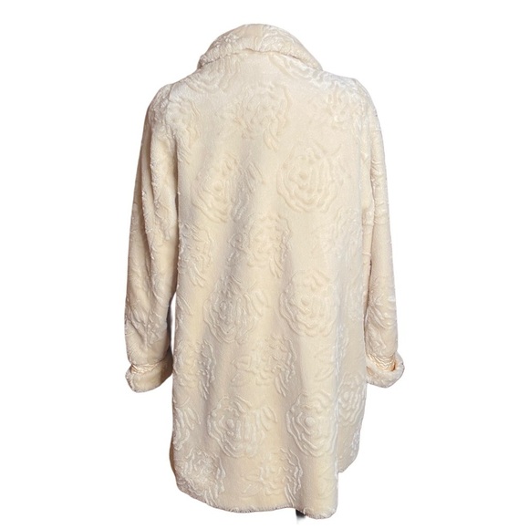 Vintage faux fur swing Coat winter white cream Le Coat by Tissavel France Sz M - Picture 4 of 13